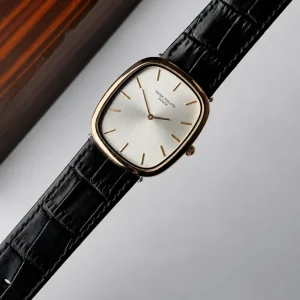 White Gold Dial & Black Strap