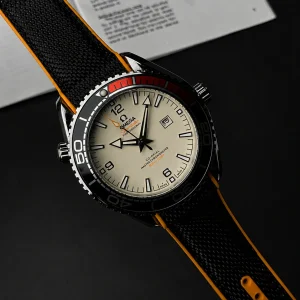 Omega Cream Dial Black Strap